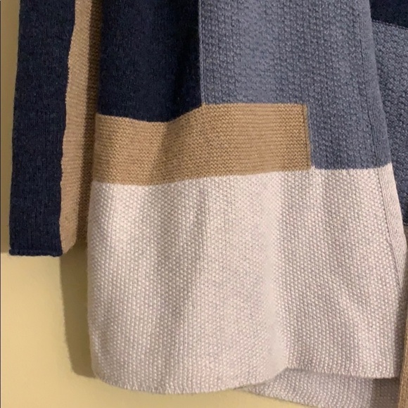 Lucky Brand Women Open Cardigan Color Block Blue/Tan,Long Sleeves,Size XS - Picture 8 of 10